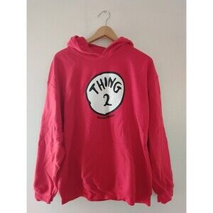 Universal Studios Hollywood Thing 2 Red Fleece Hoodie Men's Pullover